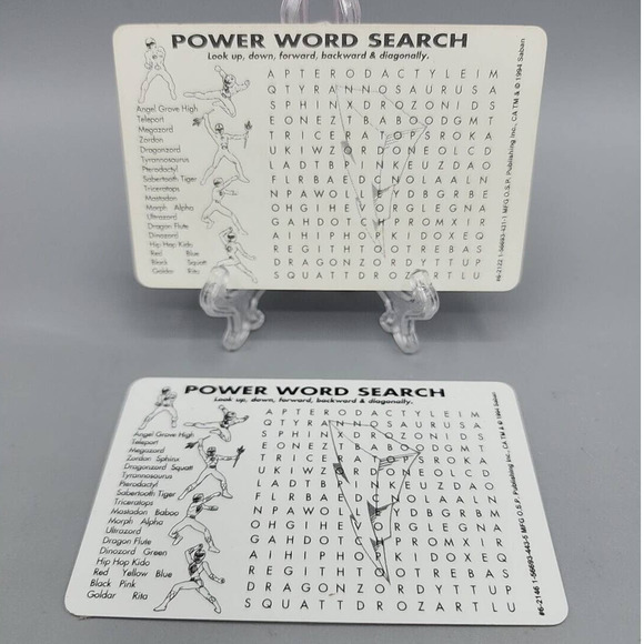 Mighty Morphin Power Rangers 1994 Plastic Wallet Cards - Picture 2 of 3